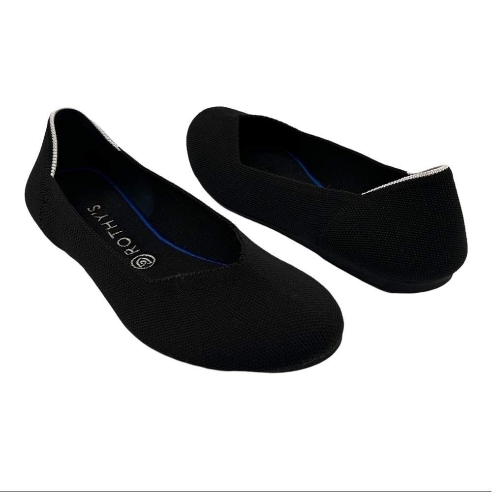 Rothy's Black Round Toe Slip On Ballet Flats Size 10.5 Women’s